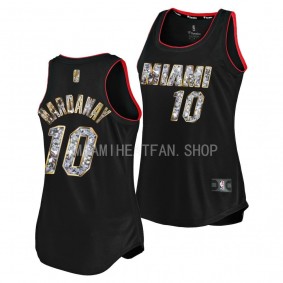 Women's Miami Heat Tim Hardaway #10 Golden Diamond Replica Black Jersey